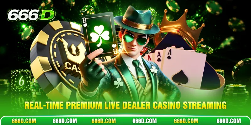 Real-time premium live dealer casino streaming.